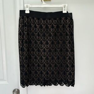 Black Lace Pencil Skirt